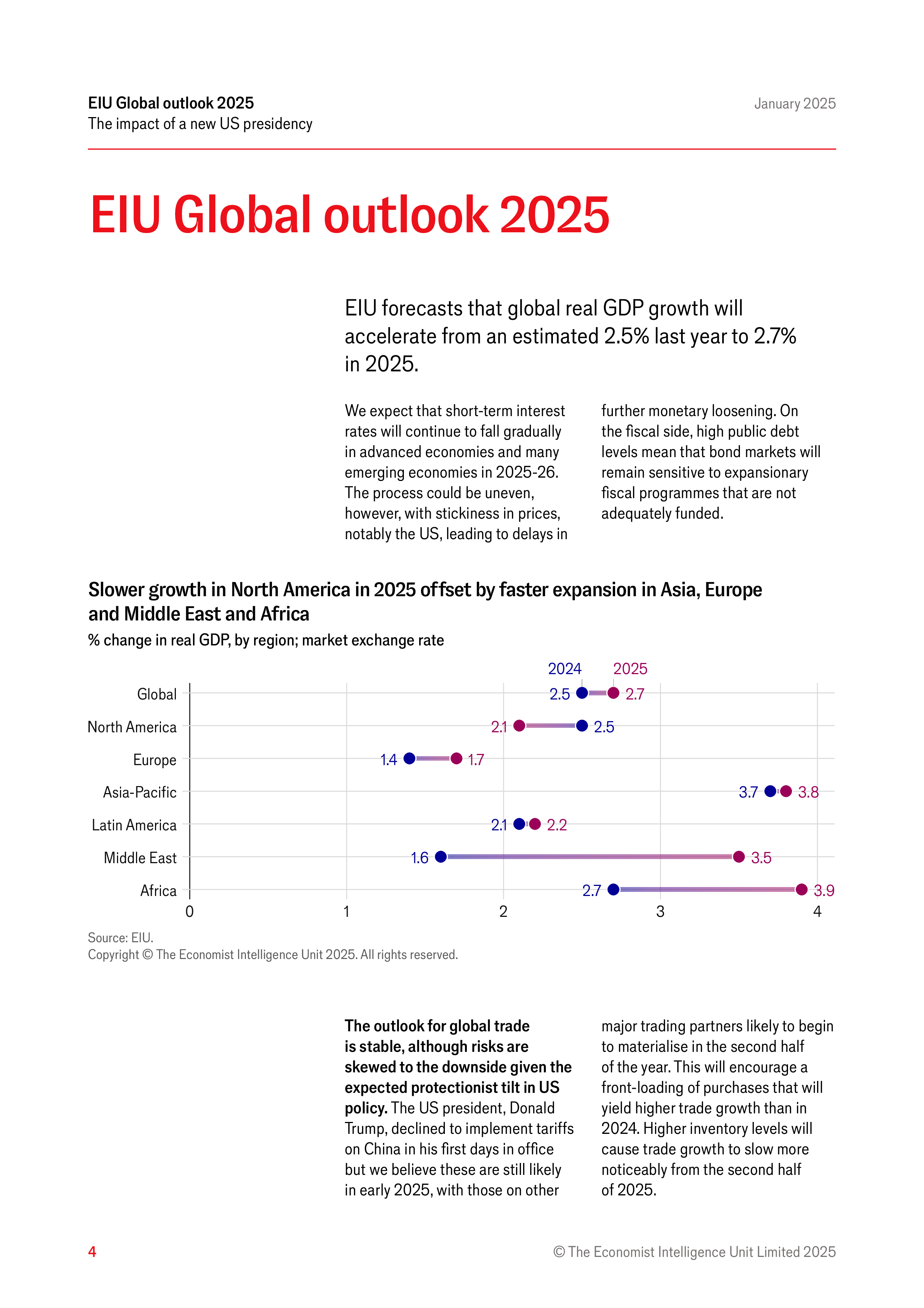 经济学人智库EIU2025全球展望报告特朗普再次当选美国总统的全球影响英文版16页